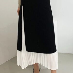Commense Black and White Asymmetrical Skirt